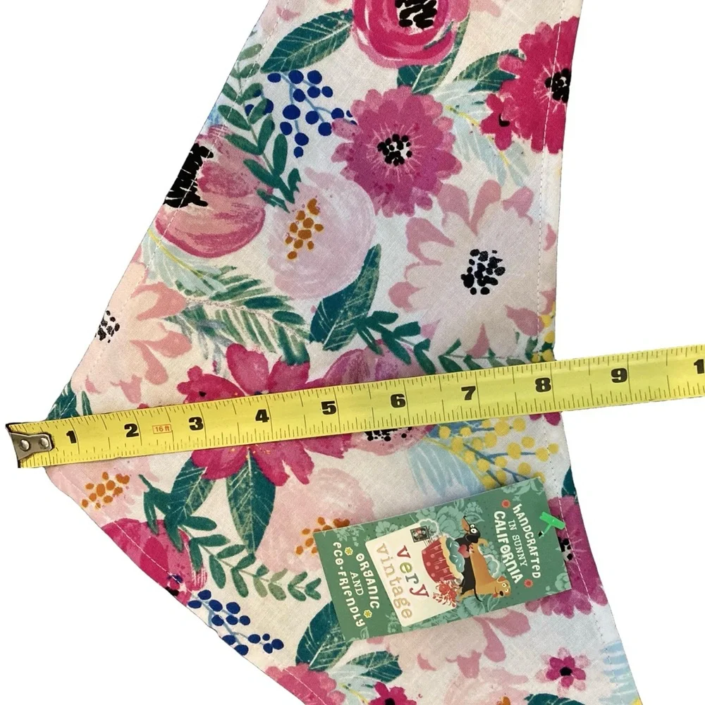 Very Vintage Dog Bandana – ‘Kew Gardens’ Pink Floral, Size Large NWT - Picture 6 of 6
